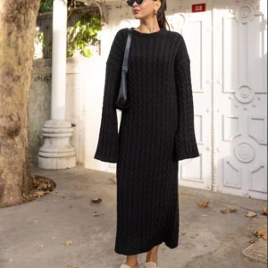 moteriška suknelė Eysa Juoda – stilinga juoda suknelė iš Liugre.lt