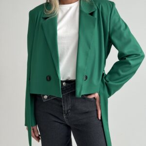 Švarkas su diržu "Lori" žalsvas