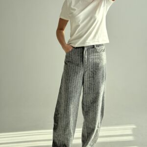 Išskirtinės premium kelnės "Stripe grey"